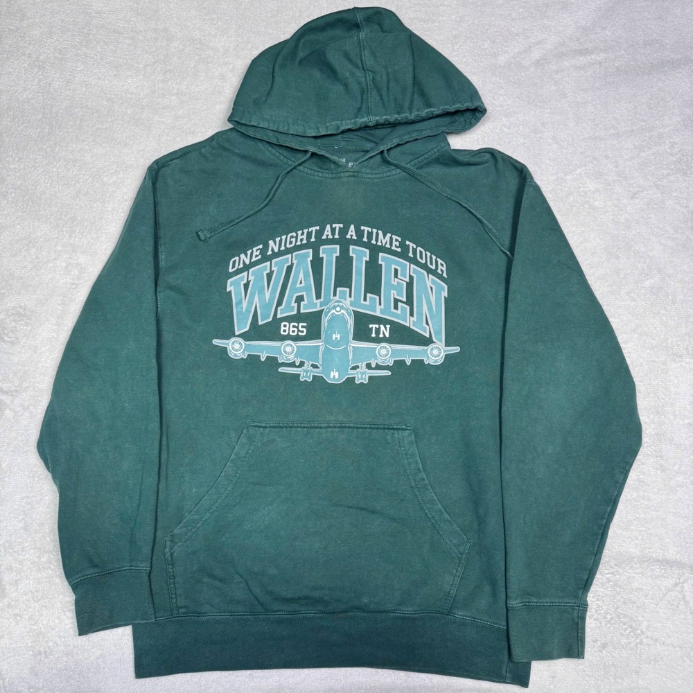 Morgan Wallen Hoodie Mens Large Green One Night At A Time 2024 Tour Concert